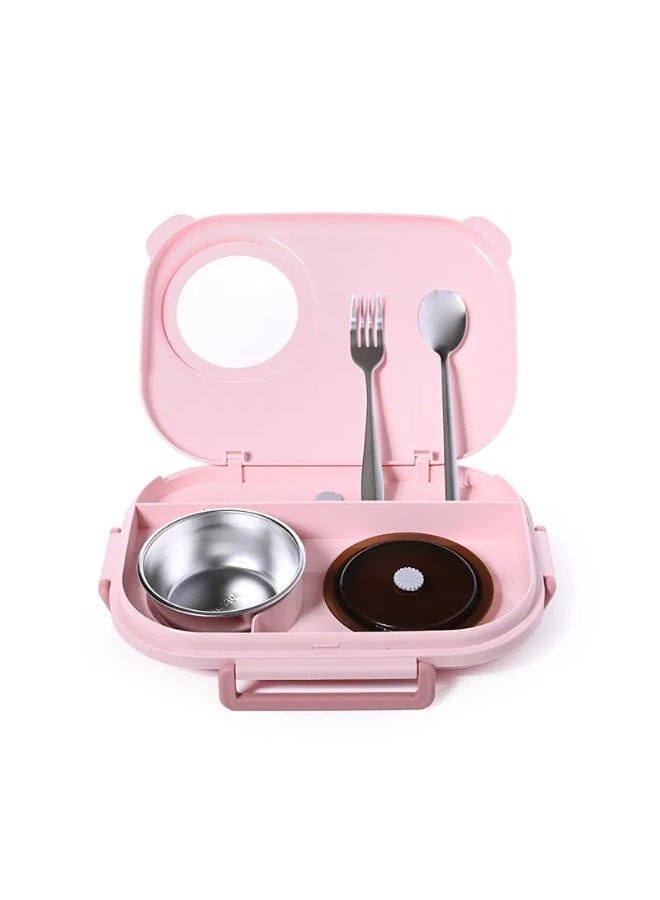 komax Pink divided rectangular food container - Image 2